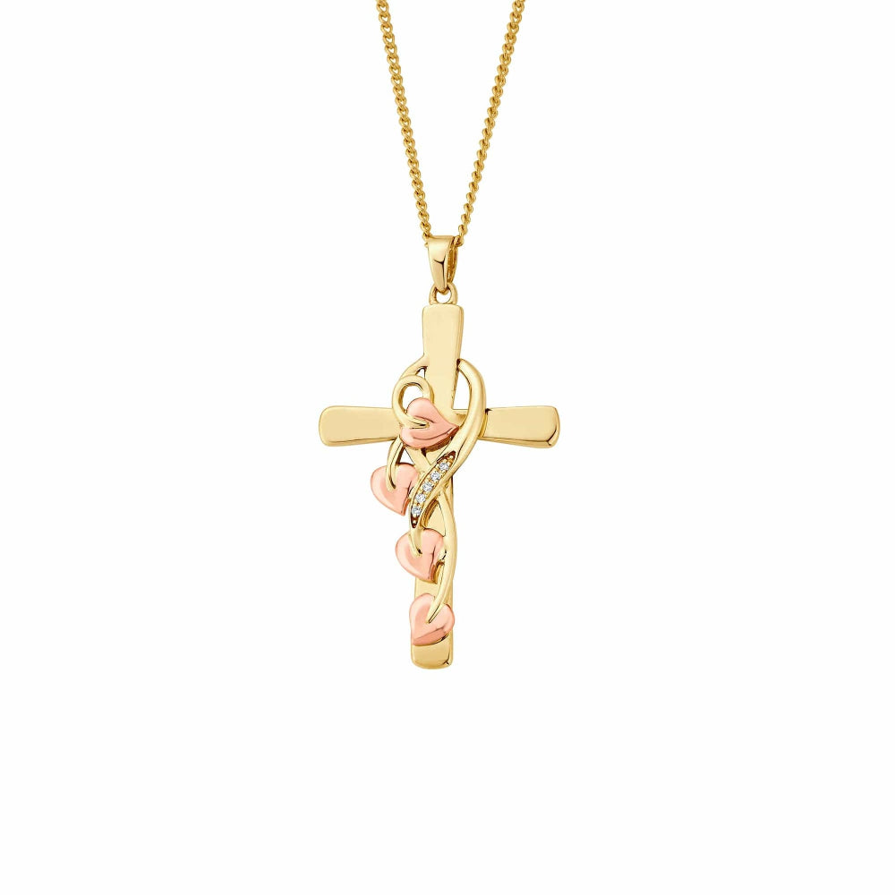 Clogau Tree of Life  Gold and Diamond Cross Pendant image