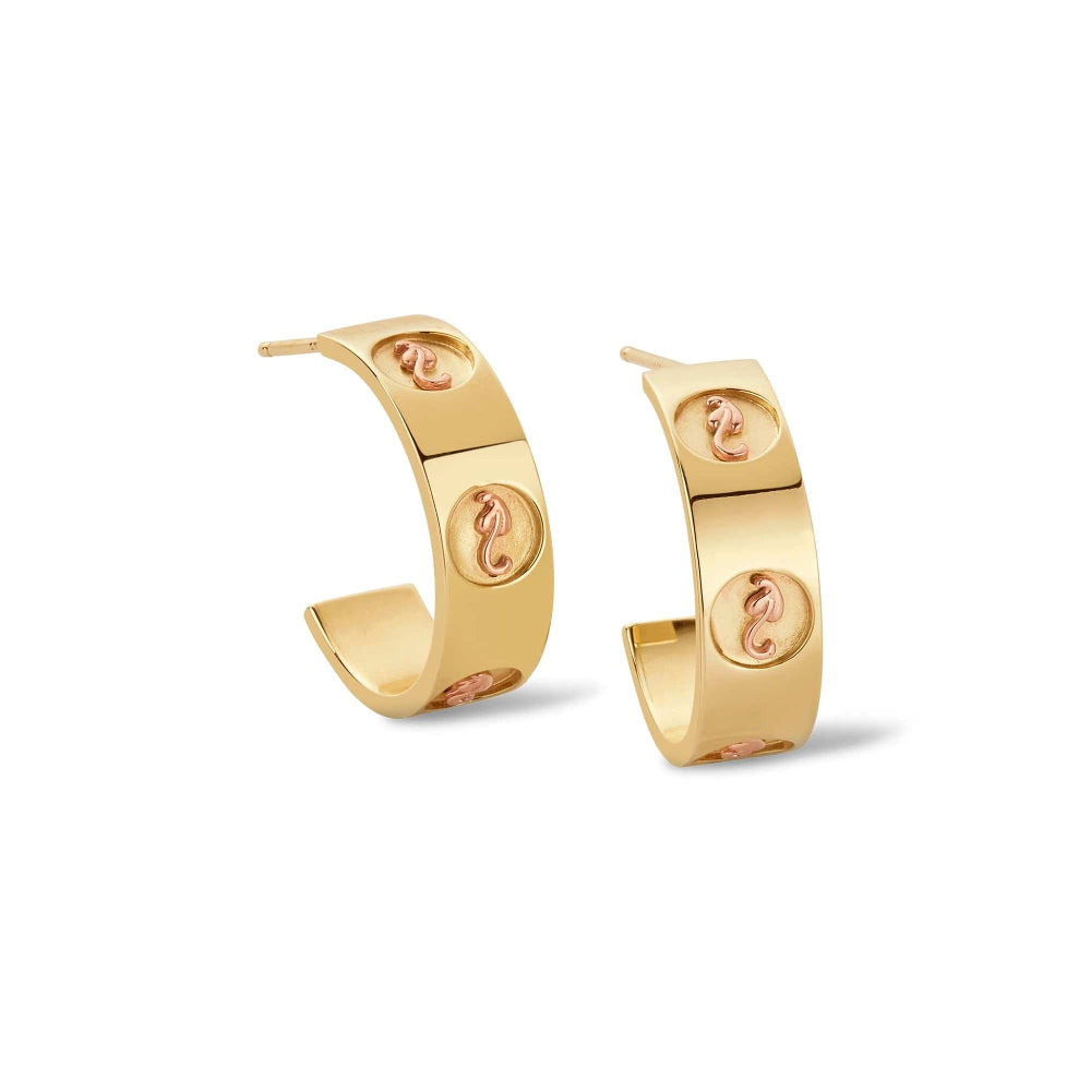 Clogau Tree of Life  Insignia Gold Half-Hoop Earrings image