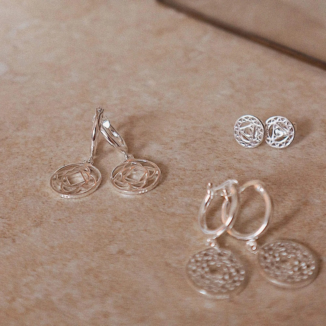 Daisy London Silver Crown Chakra Earrings