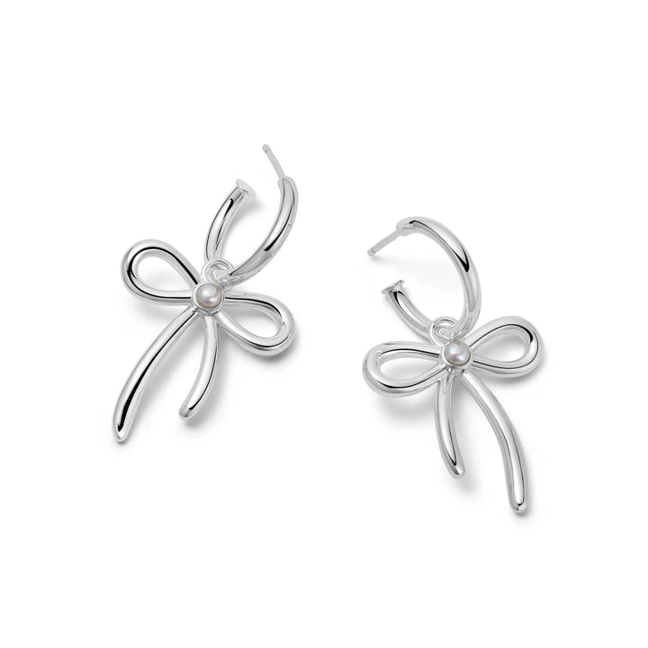 Daisy London Silver Daisy Pearl Big Drop Earrings