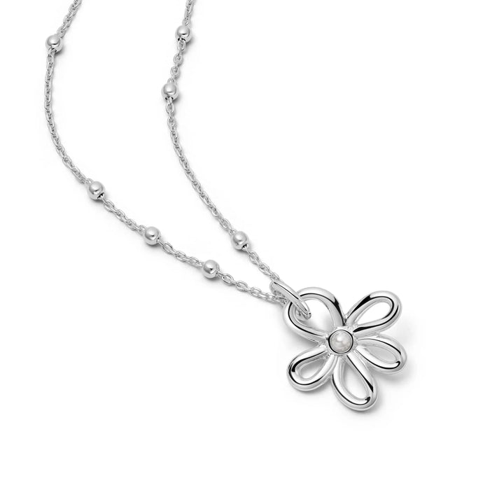 Daisy London Silver Daisy Pearl Necklace