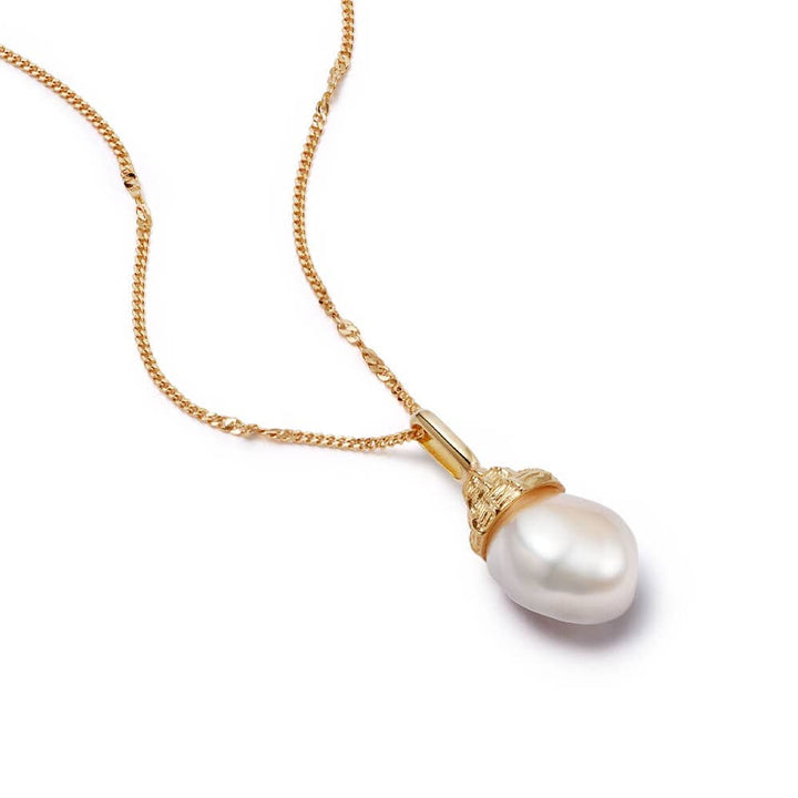 Daisy London 18ct Gold Plate Baroque Pearl Shell Necklace