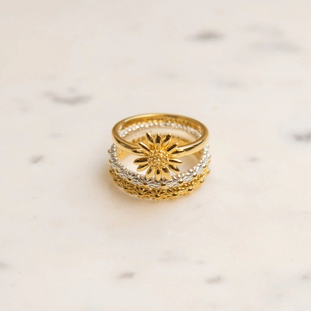 Daisy London 18ct Gold Plate Daisy Ring