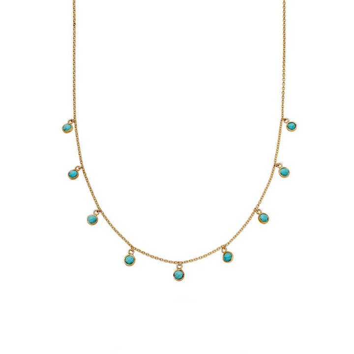 Daisy London 18ct Gold Plate Turquoise Charm Necklace