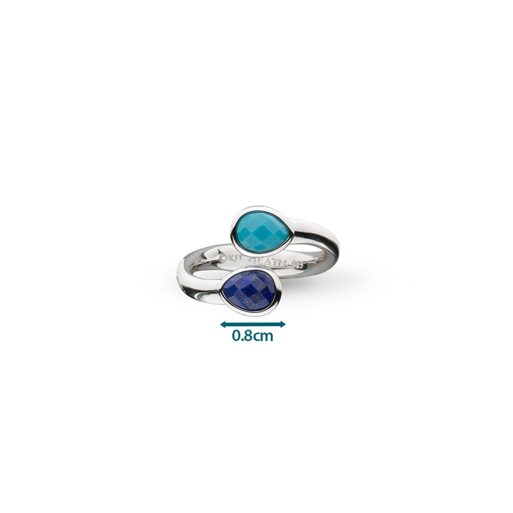 Kit Heath Silver Coast Pebble Azure Open Crossover Ring