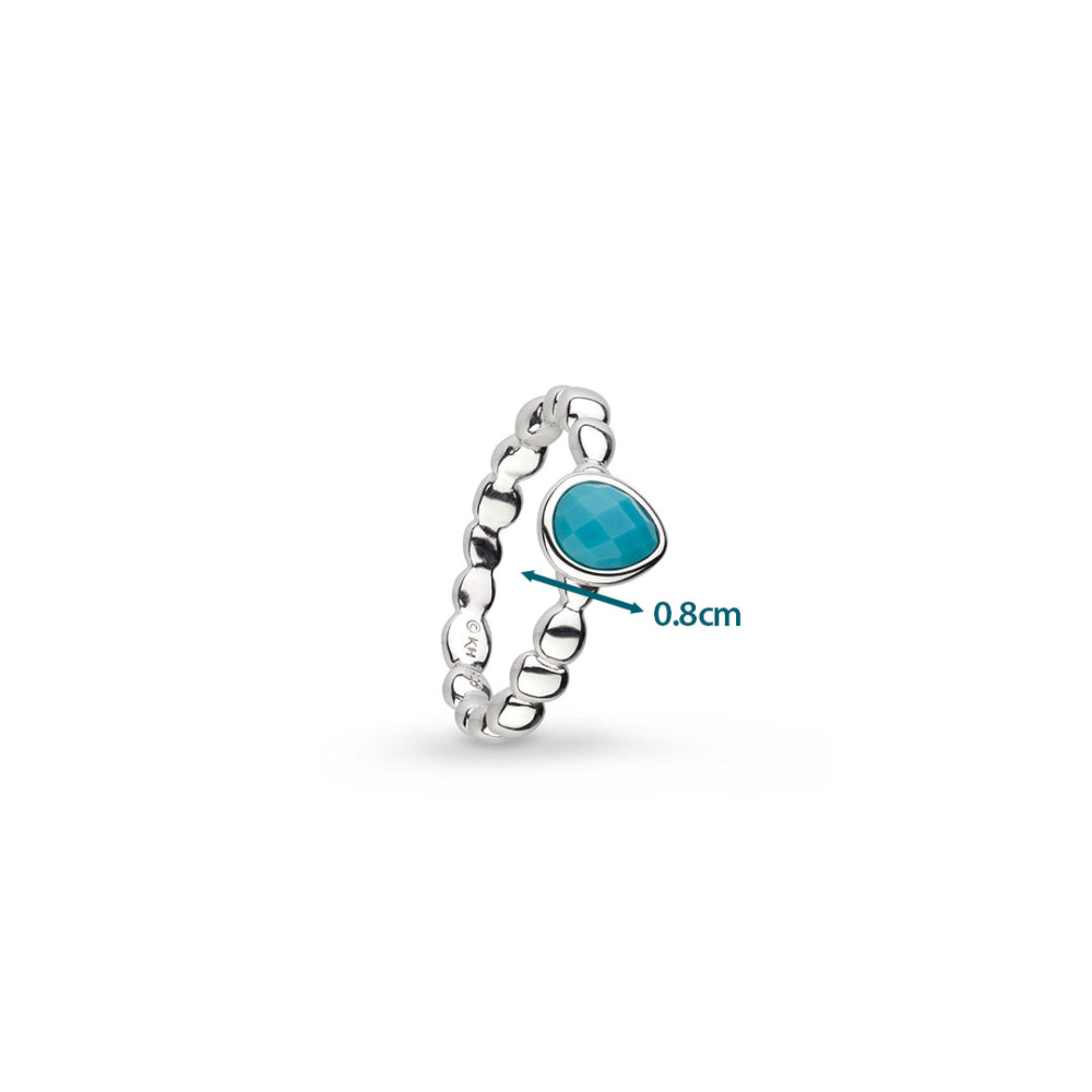 Kit Heath Silver Coast Pebble Azure Ring