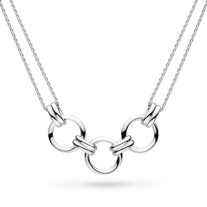 Kit Heath Silver Bevel Unity Twin Chain Necklace