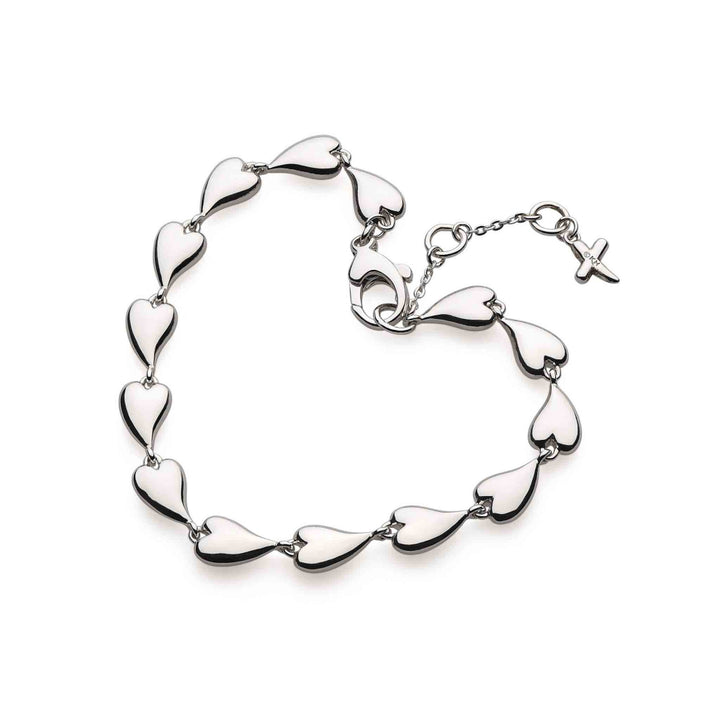 Kit Heath Silver Desire Kiss Linking Hearts Bracelet