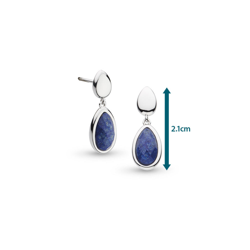 Kit Heath Silver Coast Pebble Azure Duo Droplet Necklace