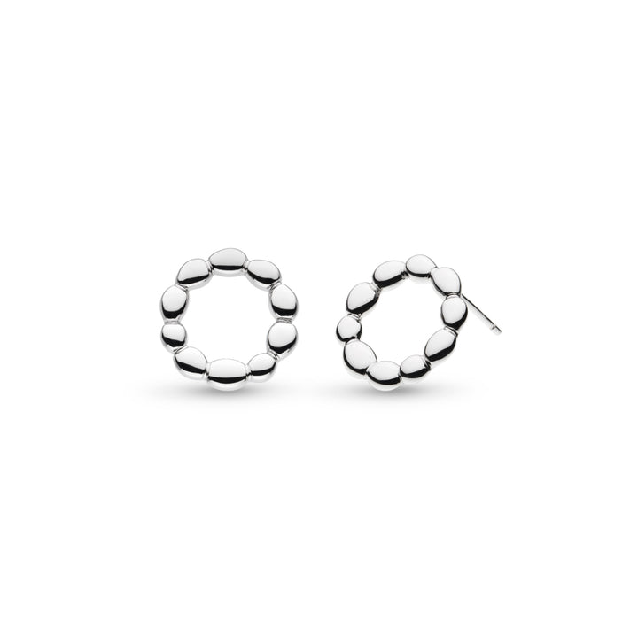 Kit Heath Silver Coast Pebble Ridge Circular Stud Earrings