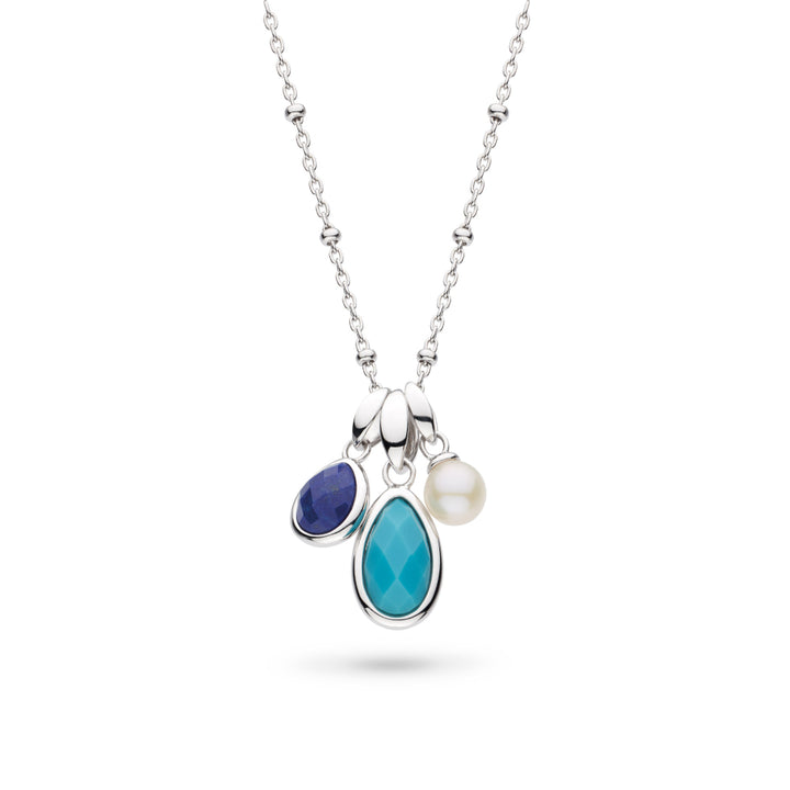 Kit Heath Silver Coast Pebble Azure Trio Pendant Necklace