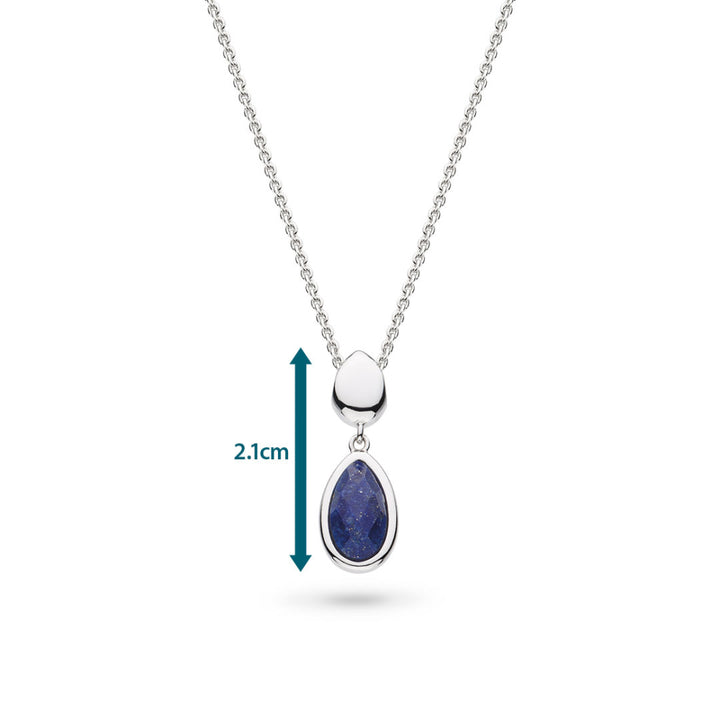 Kit Heath Silver Coast Pebble Azure Due Droplet Necklace