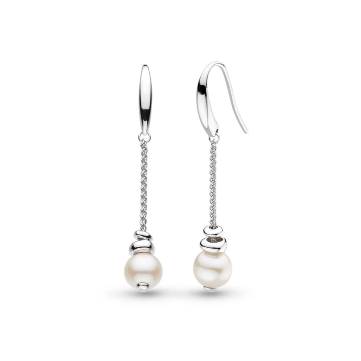 Kit Heath Silver Coast Tumble Pearl Drop Earrings