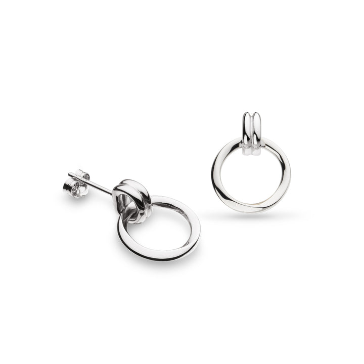 Kit Heath Silver Bevel Unity Drop Earrings