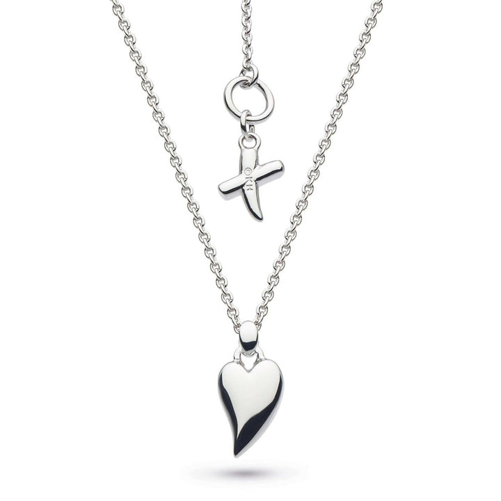 Kit Heath Silver Desire Kiss Mini Heart Necklace