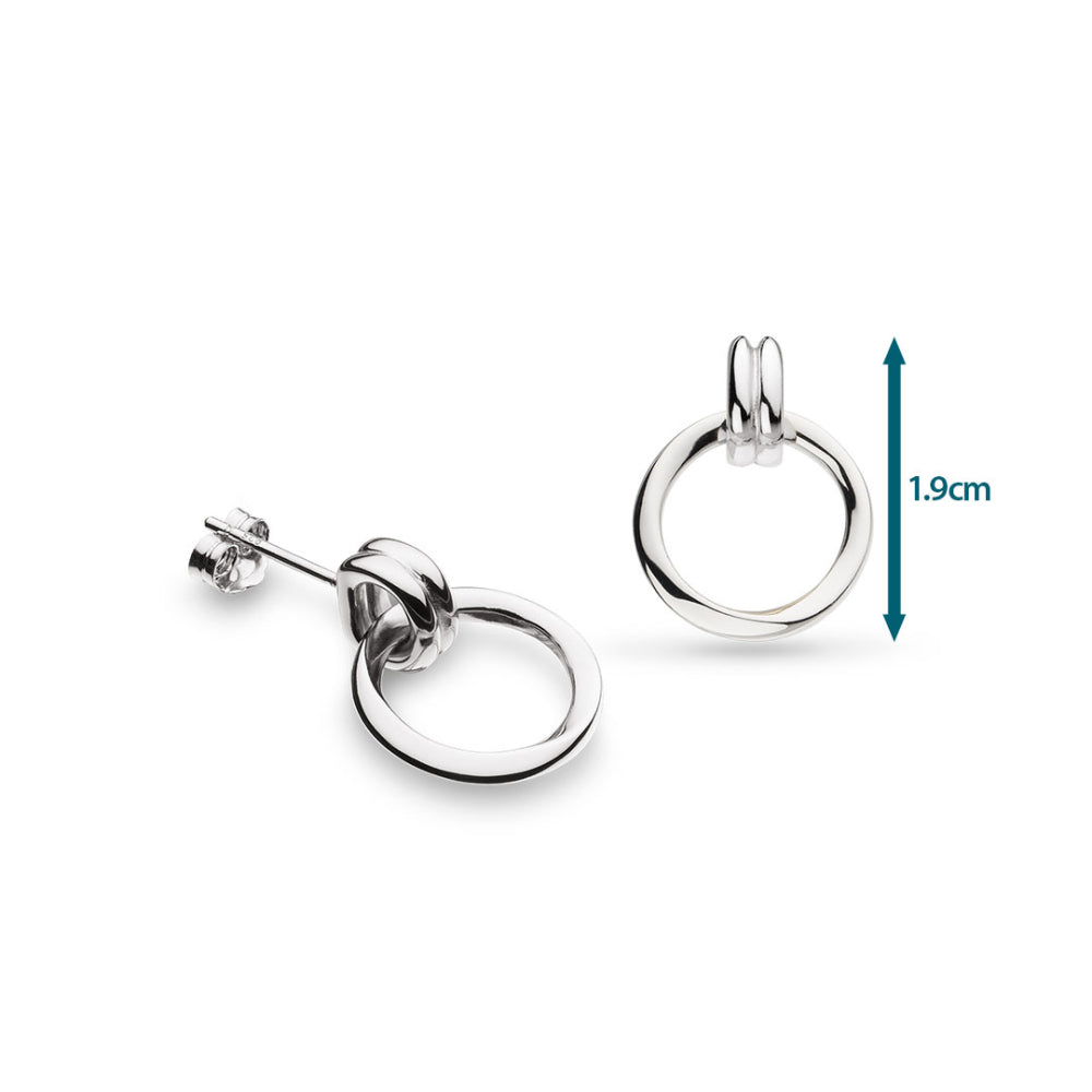 Kit Heath Silver Bevel Unity Drop Earrings