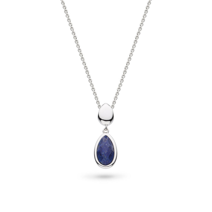 Kit Heath Silver Coast Pebble Azure Due Droplet Necklace