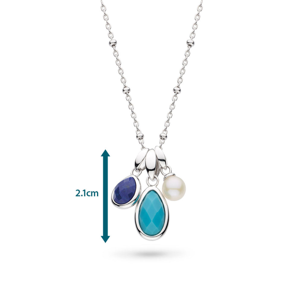 Kit Heath Silver Coast Pebble Azure Trio Pendant Necklace