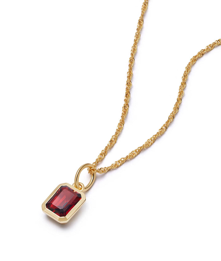 Daisy London Gold Garnet January Birthstone Charm Necklace