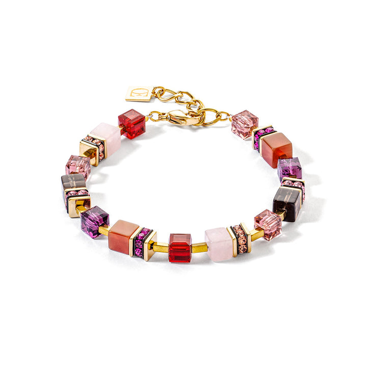 Coeur De Lion Geocube Precious Statement Bracelet Gold-Red