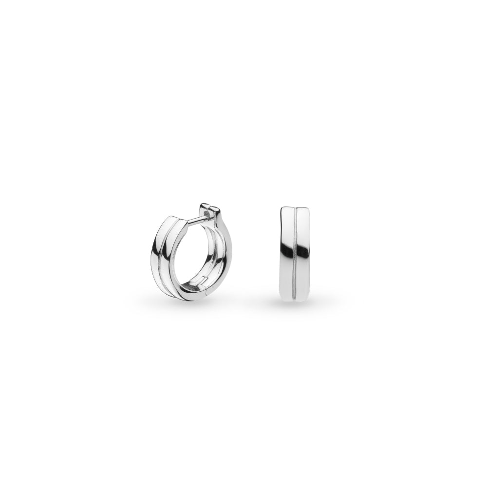 Kit Heath Silver Bevel Unity Huggie Hoop Earrings