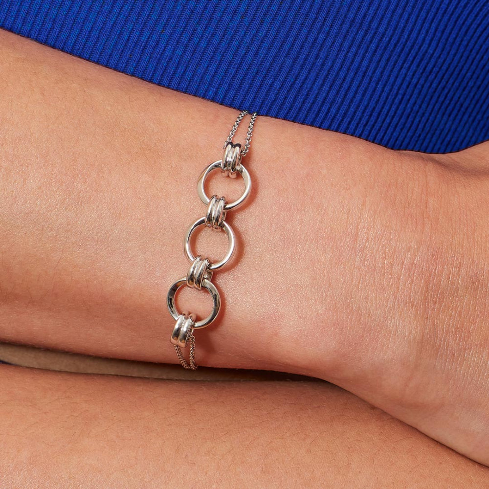 Kit Heath Silver Bevel Unity  Slider Bracelet