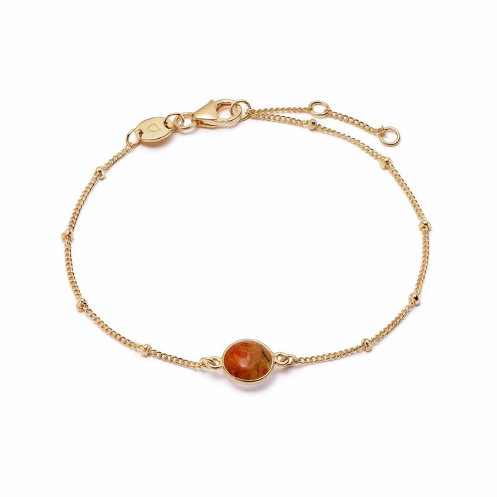 Daisy London 18ct Gold Plate Coral Healing Stones Bracelet