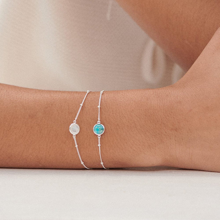 Daisy London Sterling Silver Turquoise Healing Stones Bracelet