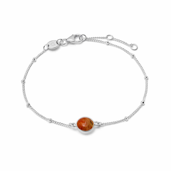 Daisy London Sterling Silver Coral Healing Stones Bracelet