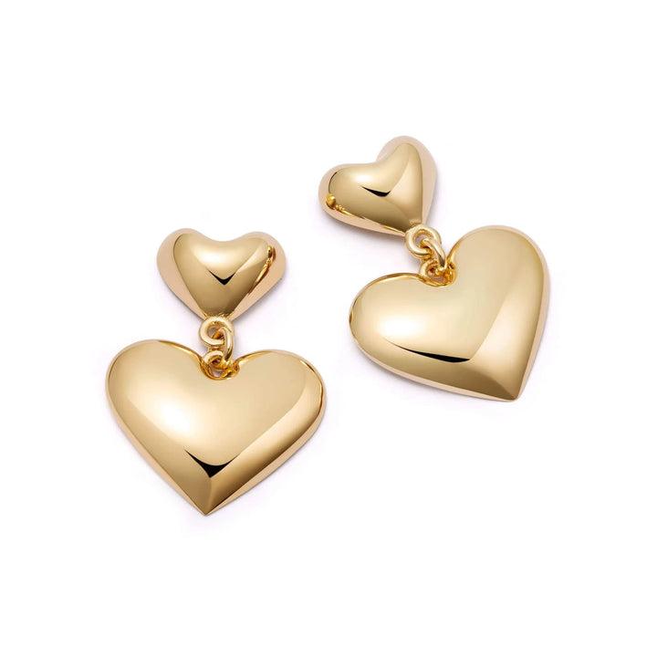 Daisy London Gold Heart Drop Earrings