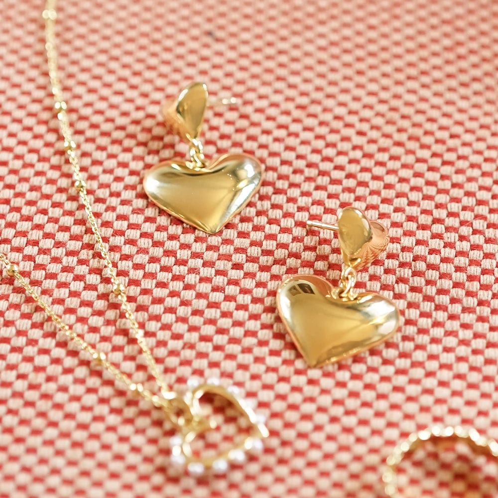 Daisy London Gold Heart Drop Earrings