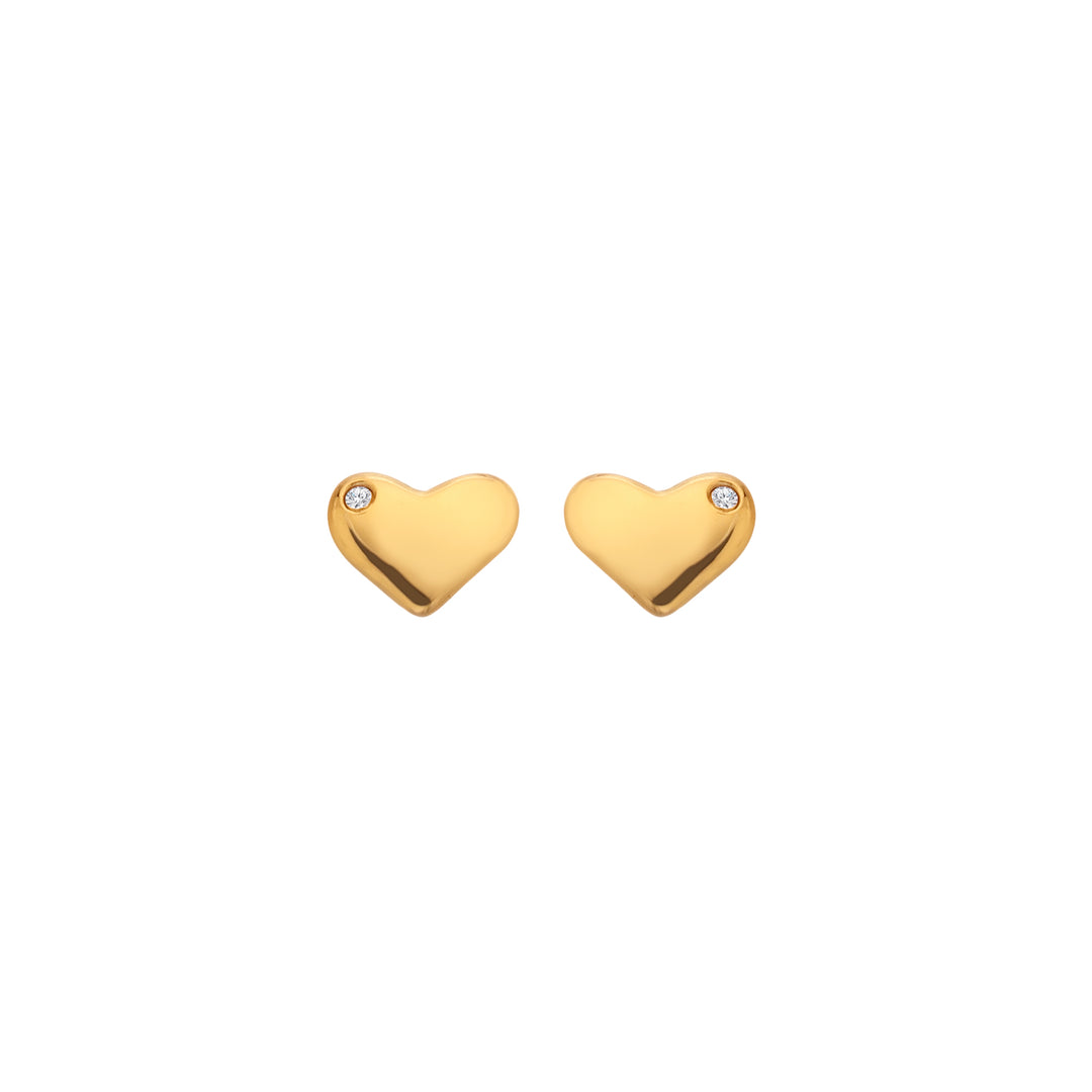 Hot Diamonds Gold Desire Heart Stud Earrings