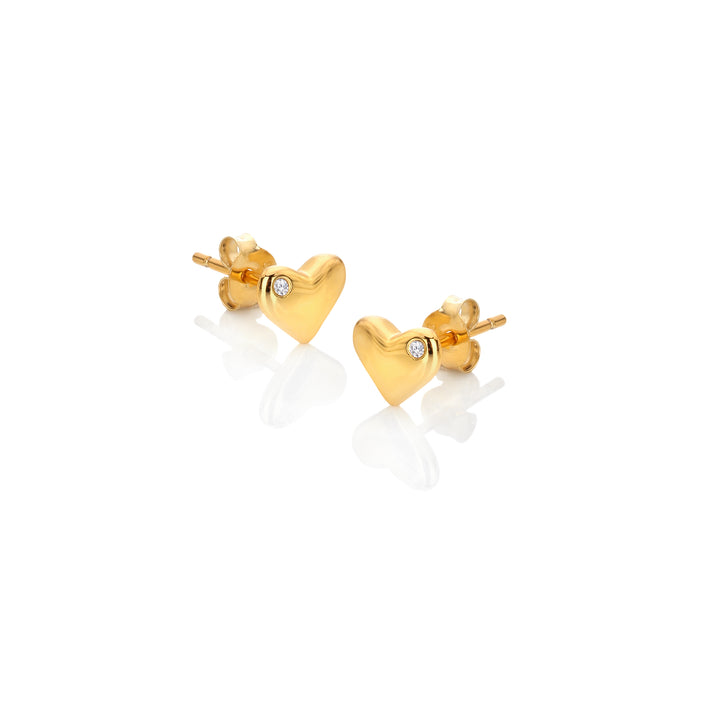 Hot Diamonds Gold Desire Heart Stud Earrings