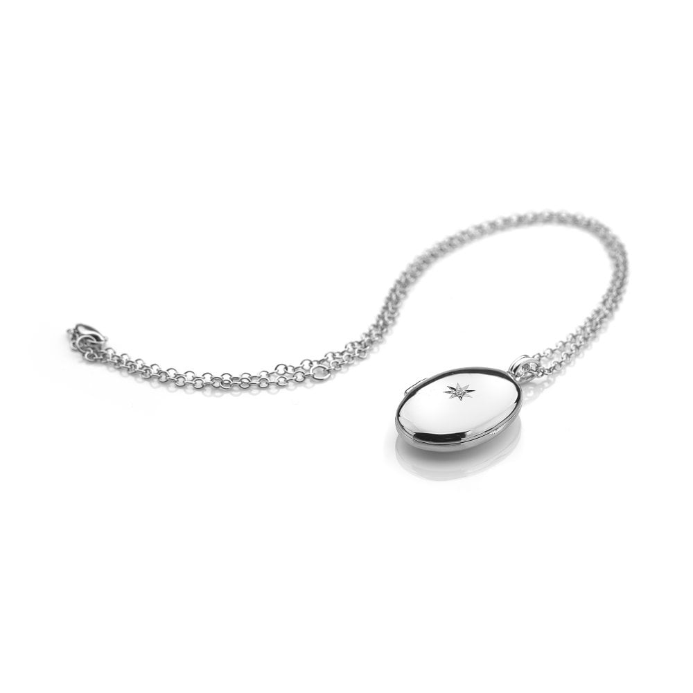 Hot Diamonds Silver Confident Oval Locket Necklace