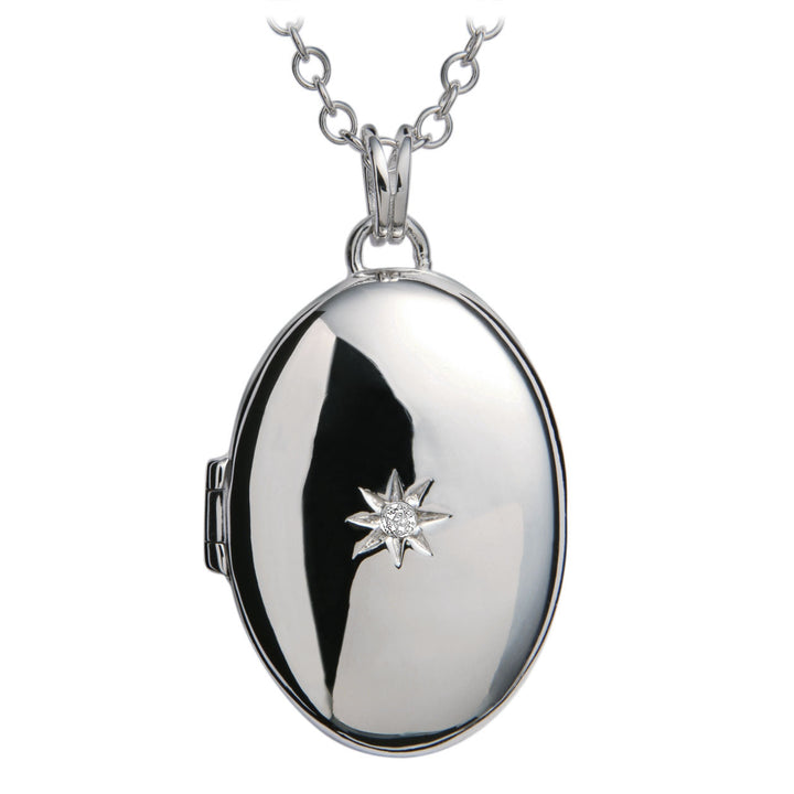 Hot Diamonds Silver Confident Oval Locket Necklace