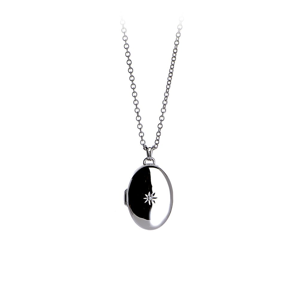 Hot Diamonds Silver Confident Oval Locket Necklace