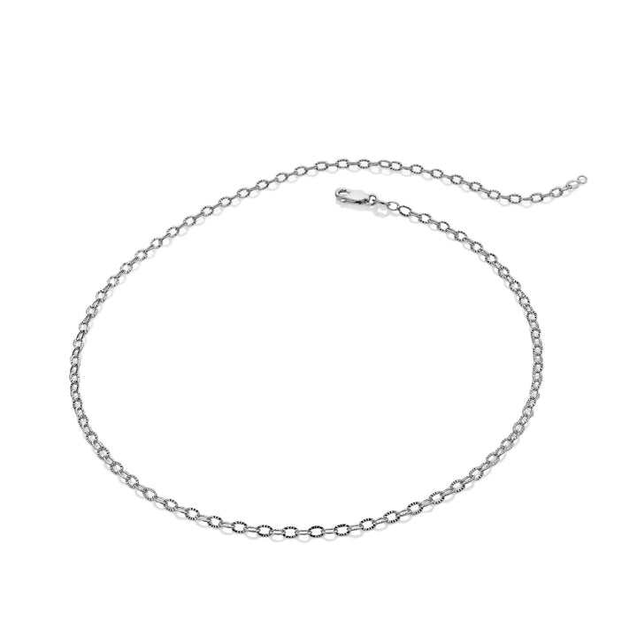 Hot Diamonds Silver Diamond Cut Oval Chain