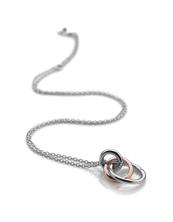 Hot Diamonds Silver Eternal Pendant Necklace With Rose Gold Accents