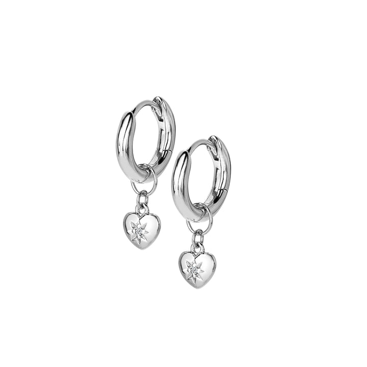 Hot Diamonds Silver Heart Hoop Earrings