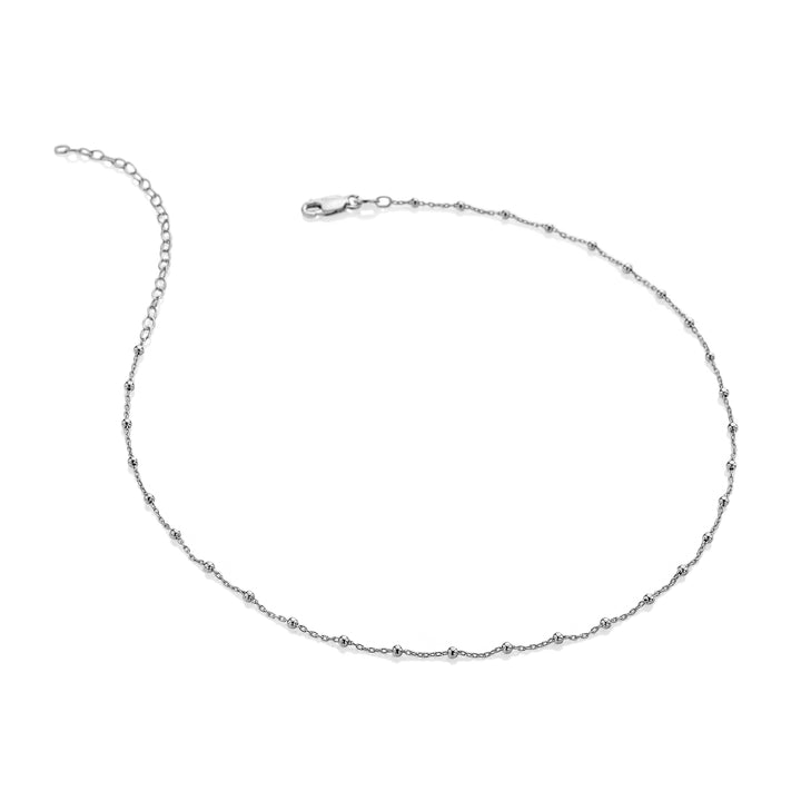 Hot Diamonds Silver Intermittent Bead Cable Chain Choker