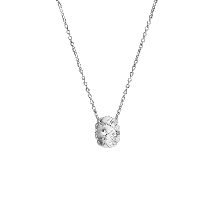 Hot Diamonds Silver Quilted White Topaz Pendant Necklace