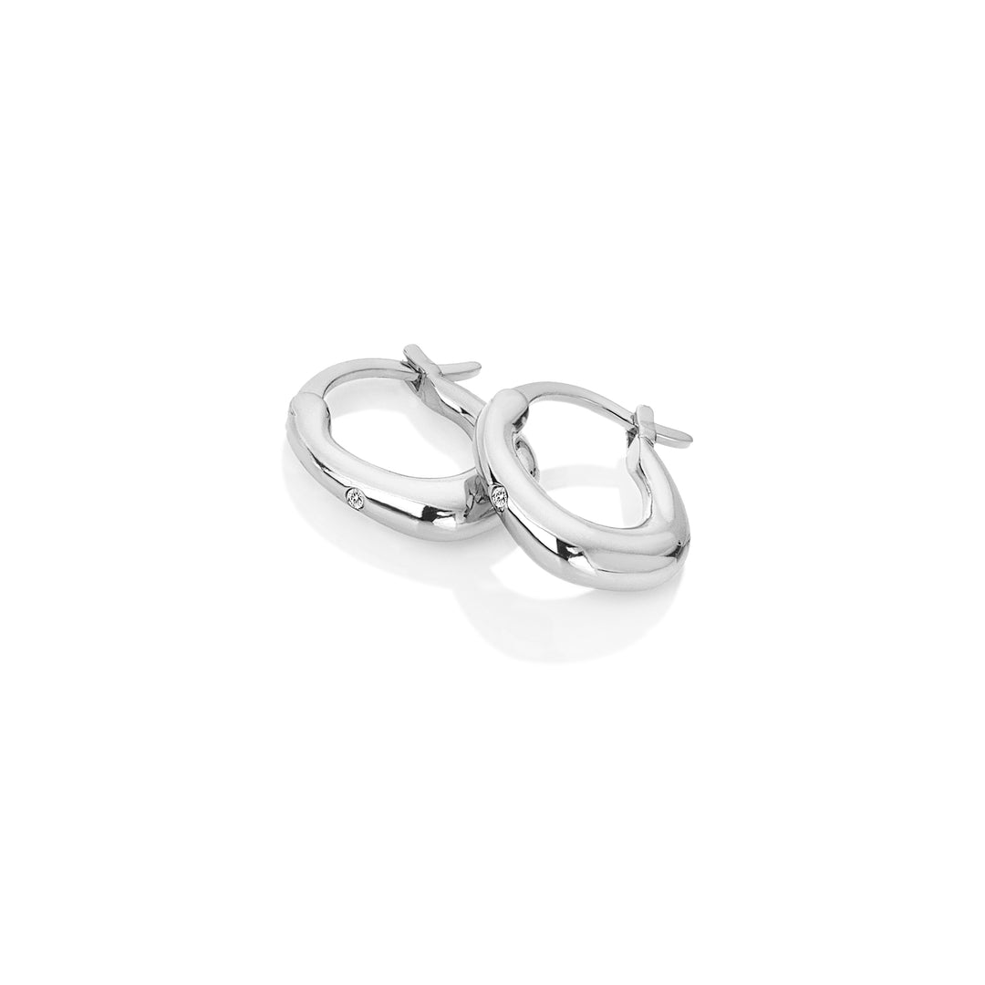 Hot Diamonds Silver Soul Hoop Earrings