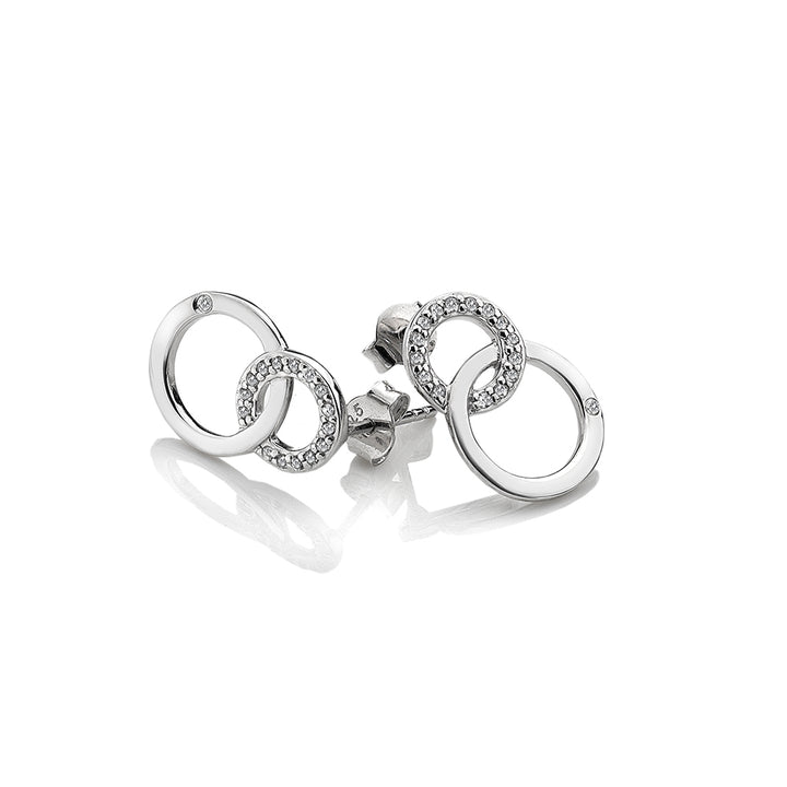 Hot Diamonds Silver Striking Circle Interlocking Earrings