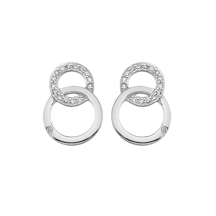 Hot Diamonds Silver Striking Circle Interlocking Earrings