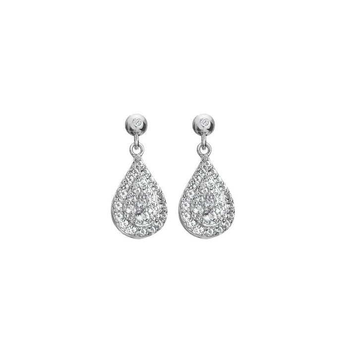 Hot Diamonds Silver Glimmer Teardrop Dangle Earrings