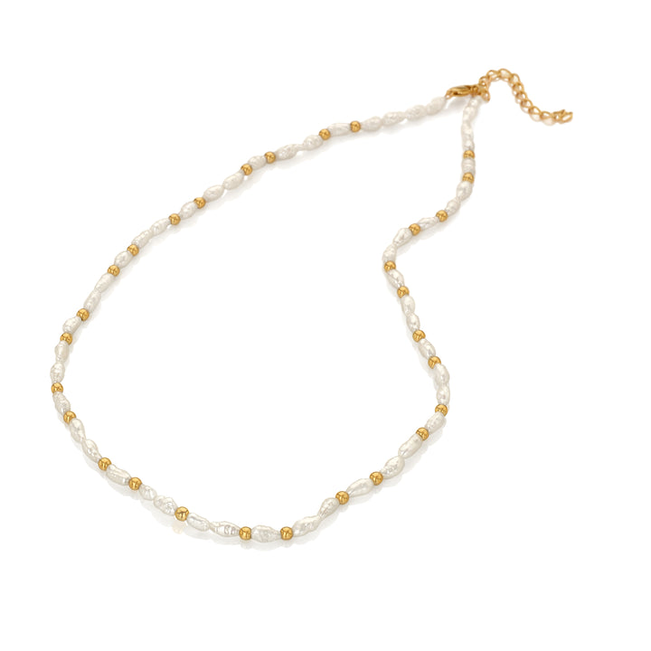 Hot Diamonds X Jac Jossa Gold Calm Pearl Necklace 40-45cm