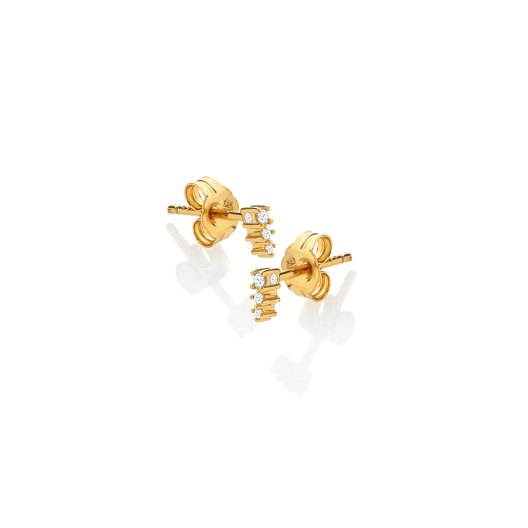 Hot Diamonds X Jac Jossa Gold White Topaz Graduated Stud Earrings