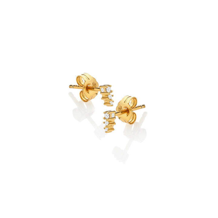 Hot Diamonds X Jac Jossa Gold White Topaz Graduated Stud Earrings