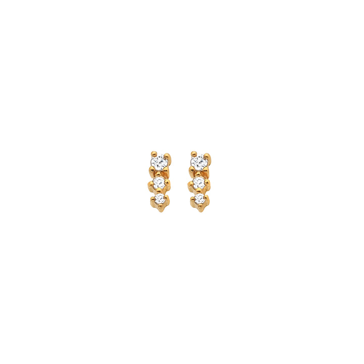 Hot Diamonds X Jac Jossa Gold White Topaz Graduated Stud Earrings