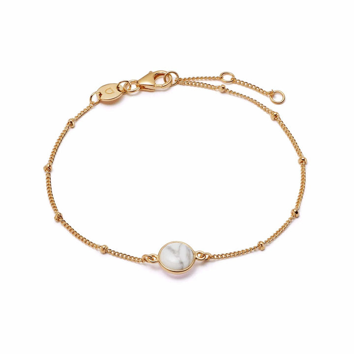 Daisy London 18ct Gold Plate Howlite Healing Bracelet